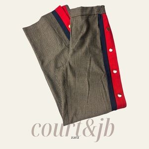 Zara, women’s wide leg 100% wool tear away pants